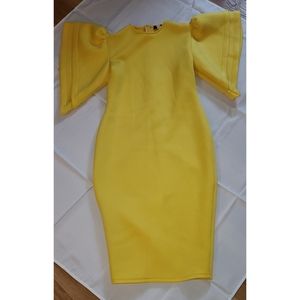 Yellow midi dress